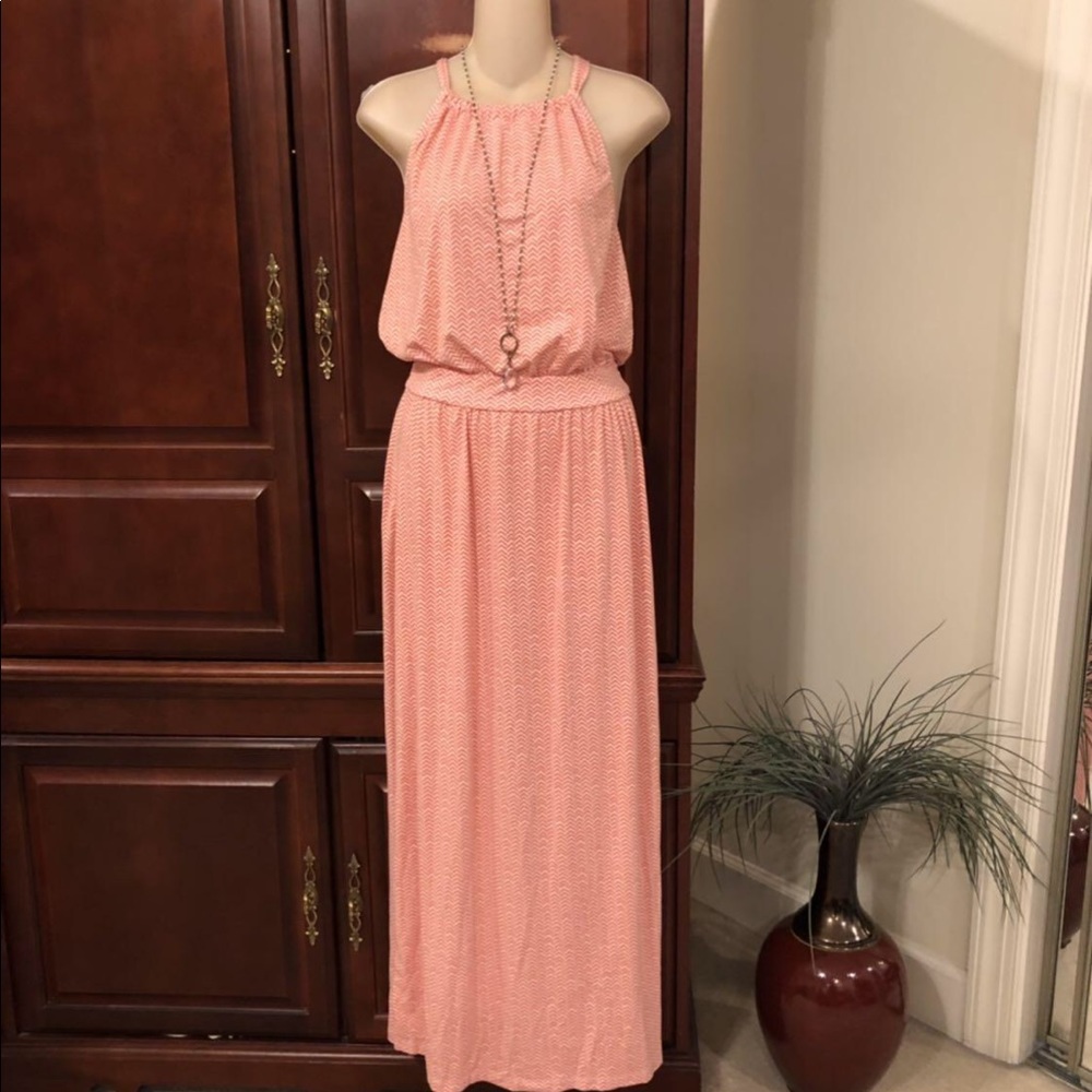 GAP orange and white pattern maxi dress